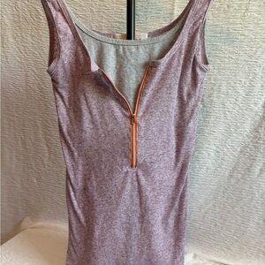Molly Ades for Mamahood Lavender Zippered Tank Top with inner gray shell